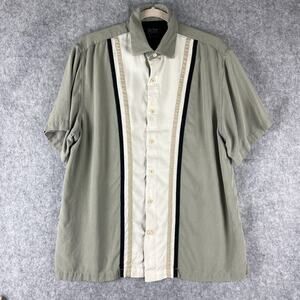 Nat Nast Luxury Originals Silk Shirt Mens Large American Fit Guayabera Bowling